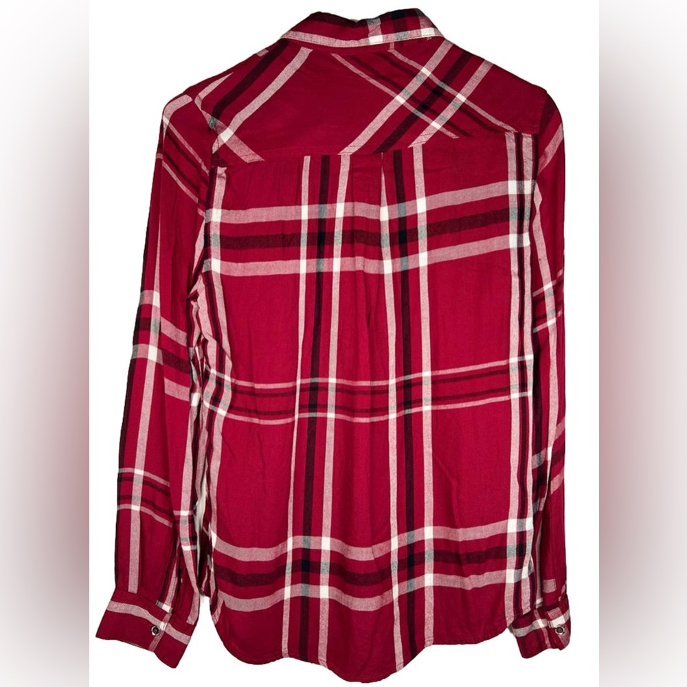 GUESS Plaid Button Up Long Sleeve Button Pockets at Chest Shirt‎ Viscose Size XS - Picture 2 of 13